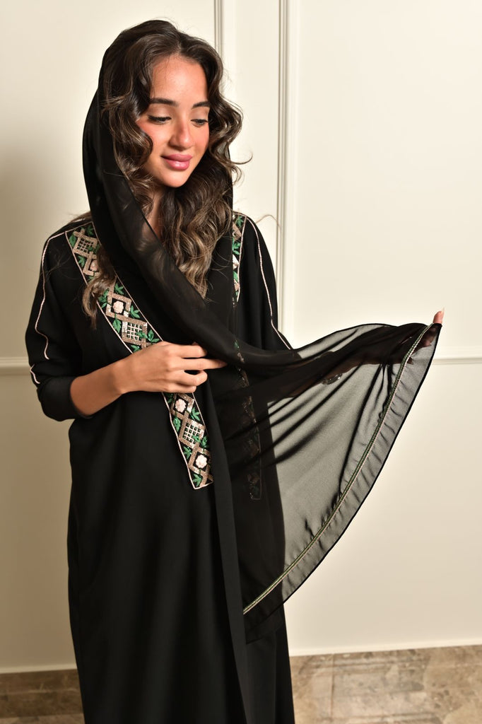 Black "My Fair Lady" Embroidered Abaya