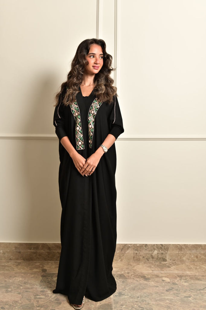 Black "My Fair Lady" Embroidered Abaya
