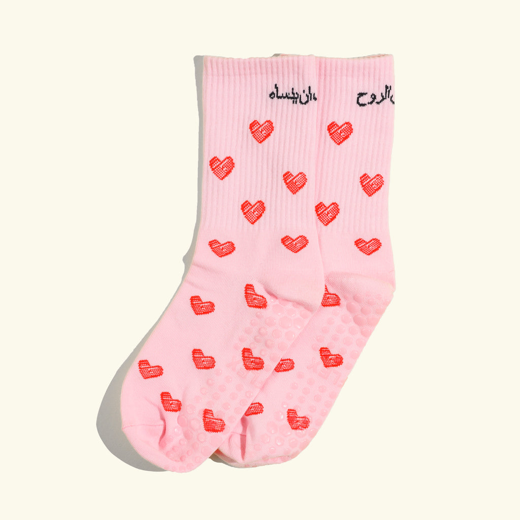 Pink Heart Socks