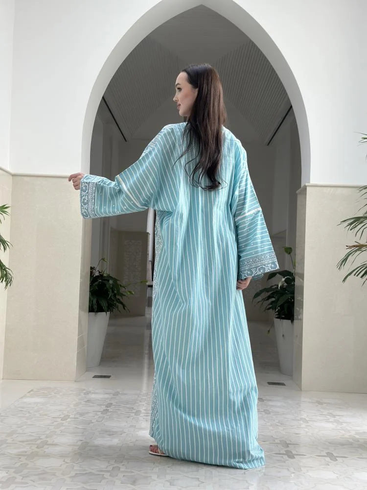 Blue Cotton Abaya