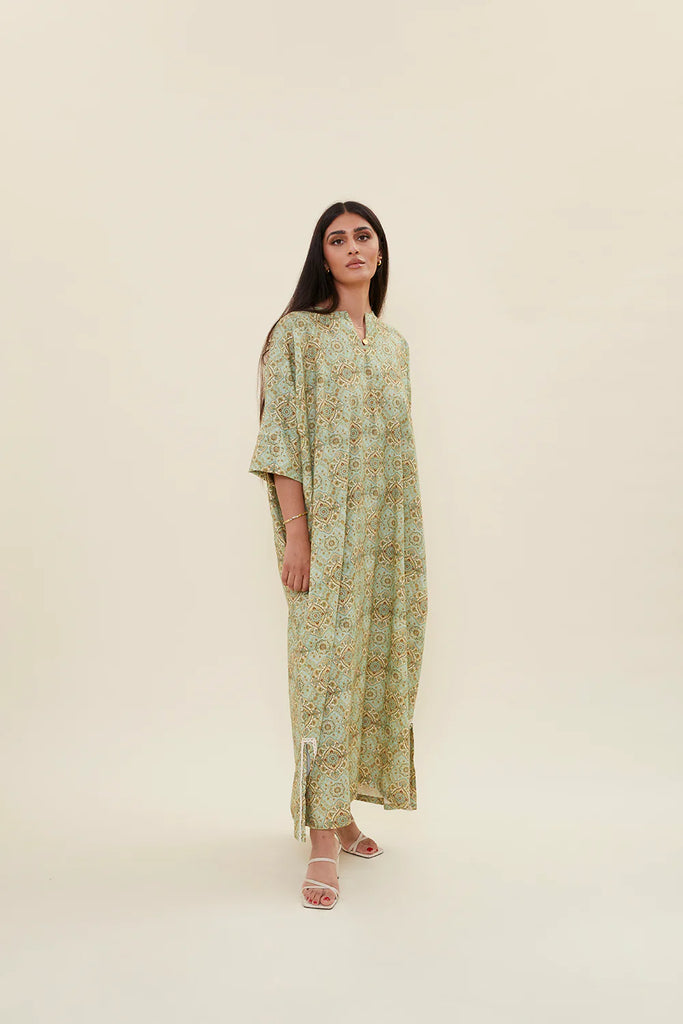 Mint Green Qala Kaftan