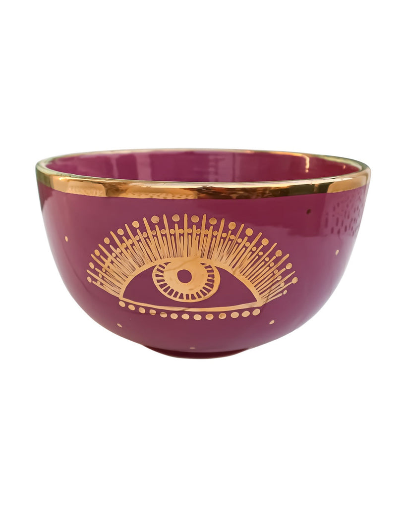 Taliah Eye Gold Ceramic Bowl