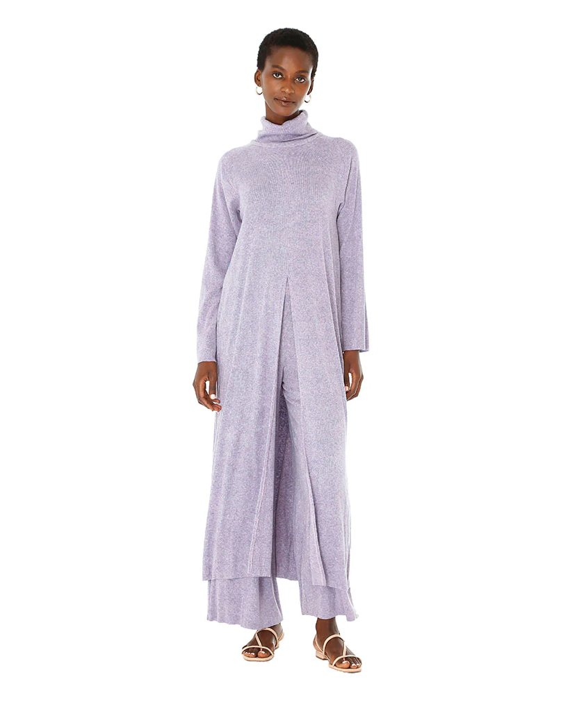 Aswan Purple Knitted Pant Set