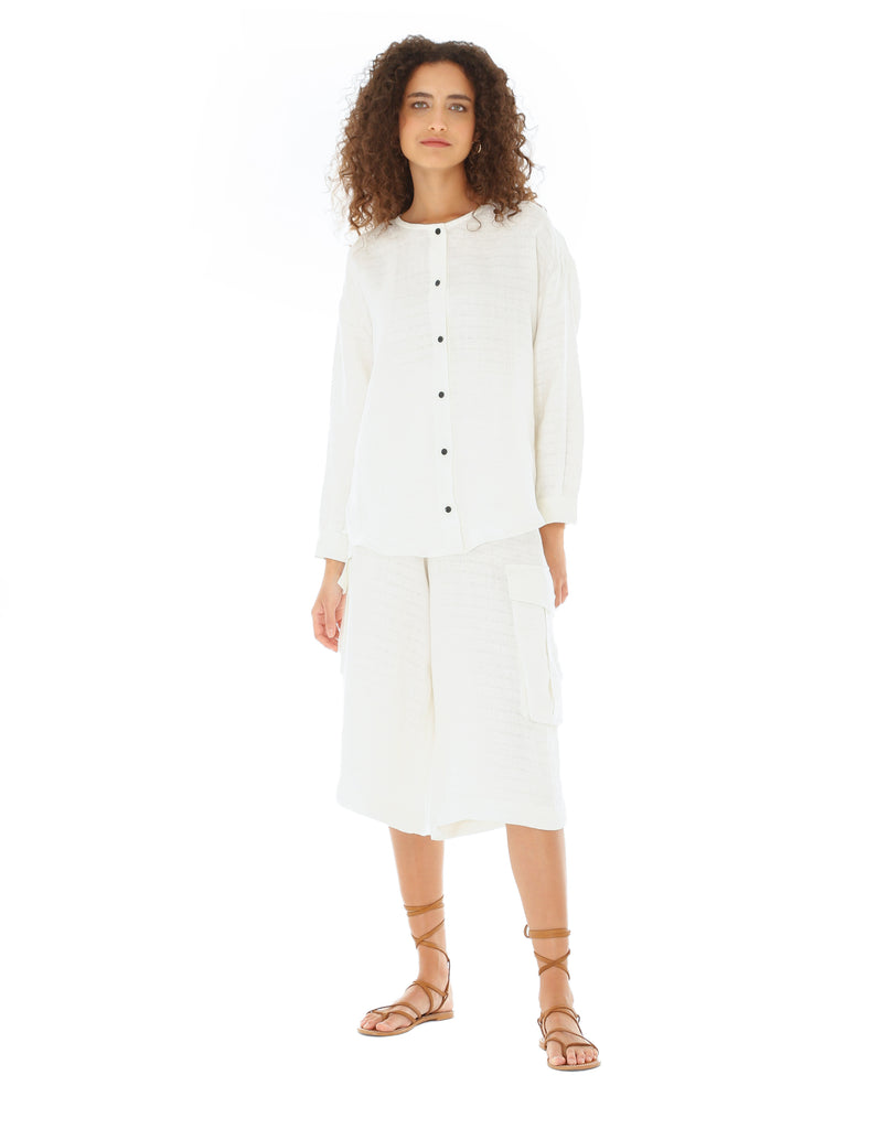 Cairo Off White Linen Shirt