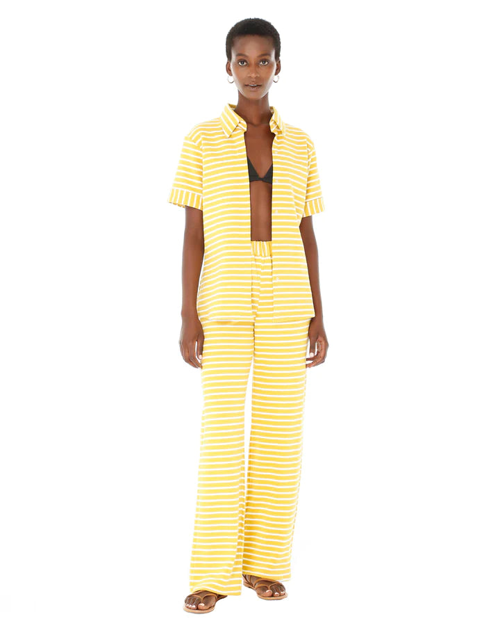 Yellow Striped Knit Pants