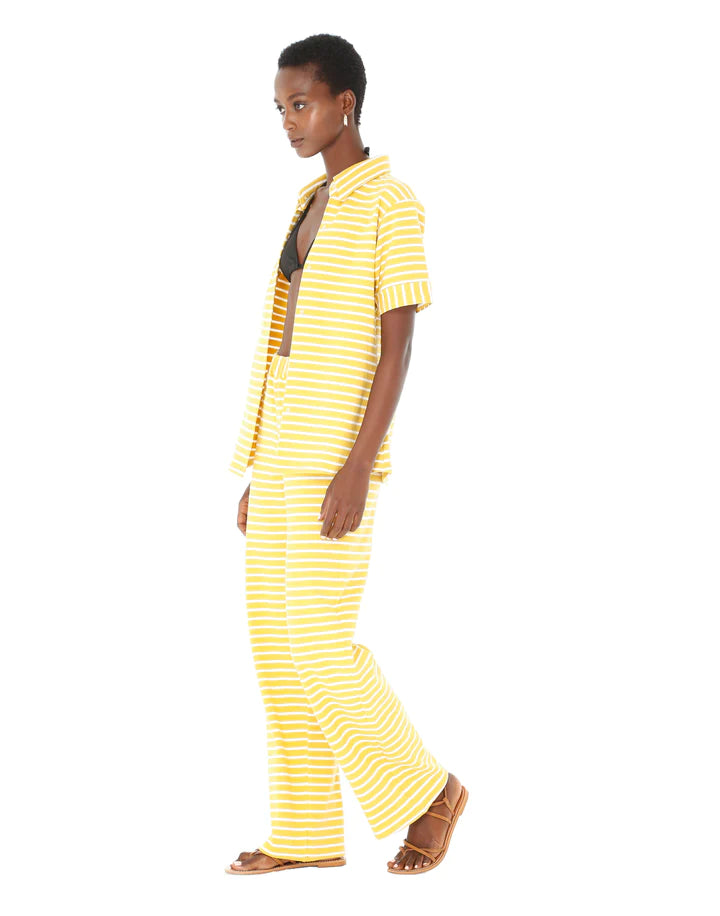 Yellow Striped Knit Pants