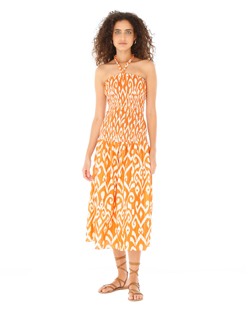 Orange Linden Halter Dress