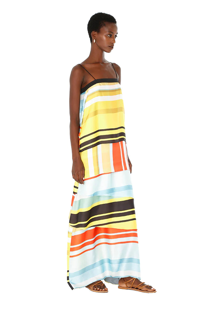 Cairo Striped Ruffle Dress