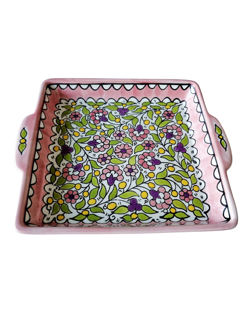 Painted Square Serving Plate