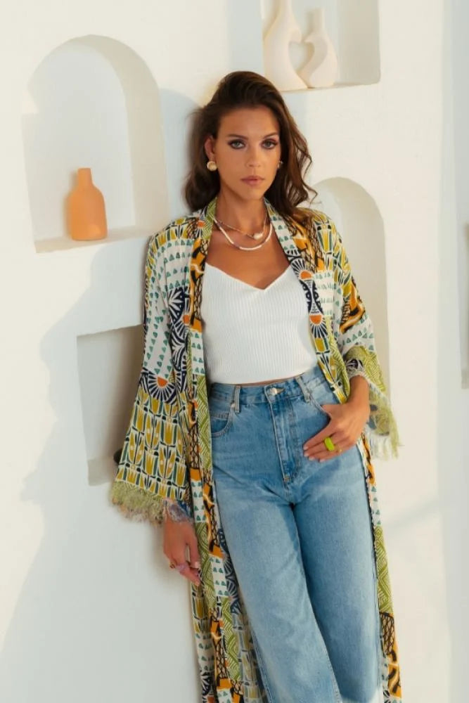 Multicolor Kimono Abaya
