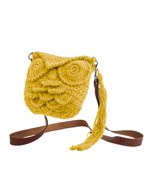 Yellow Cotton Owl Bag