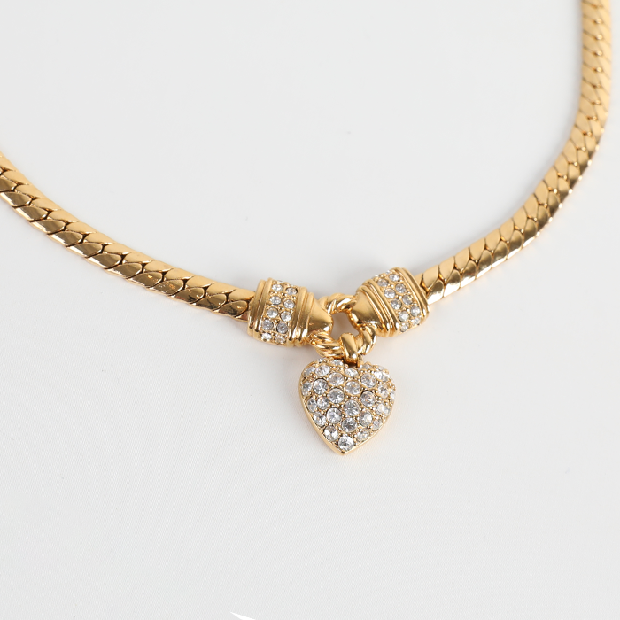 Vintage Swarovski Heart Pendant Necklace