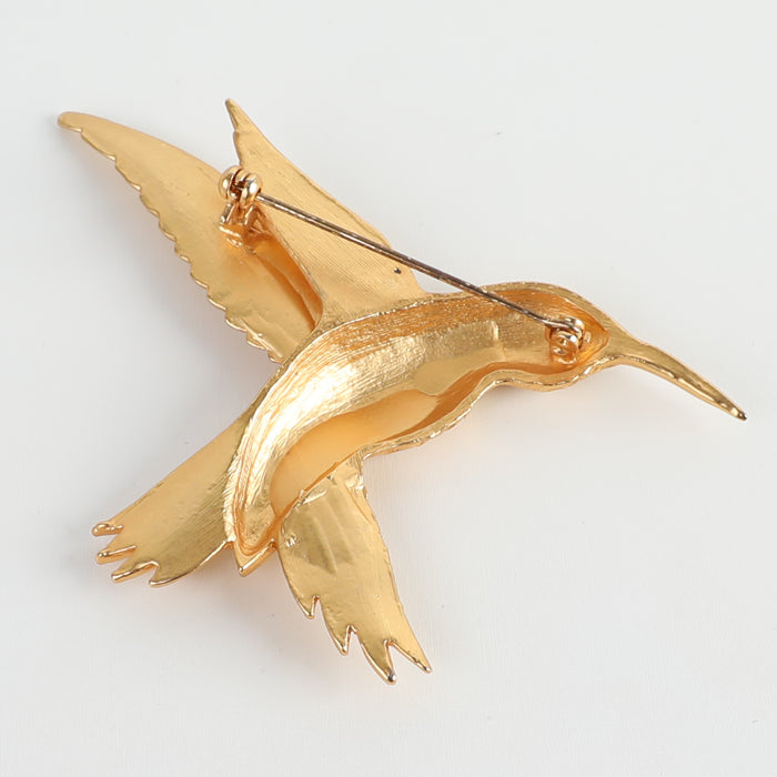 Vintage Bird Motif Gold Brooch