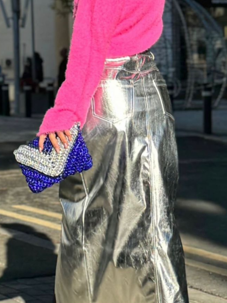Blue V Envelope Clutch