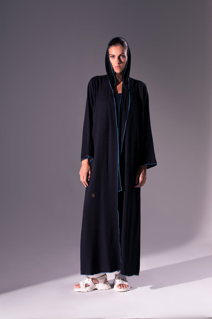 Black Piping Abaya