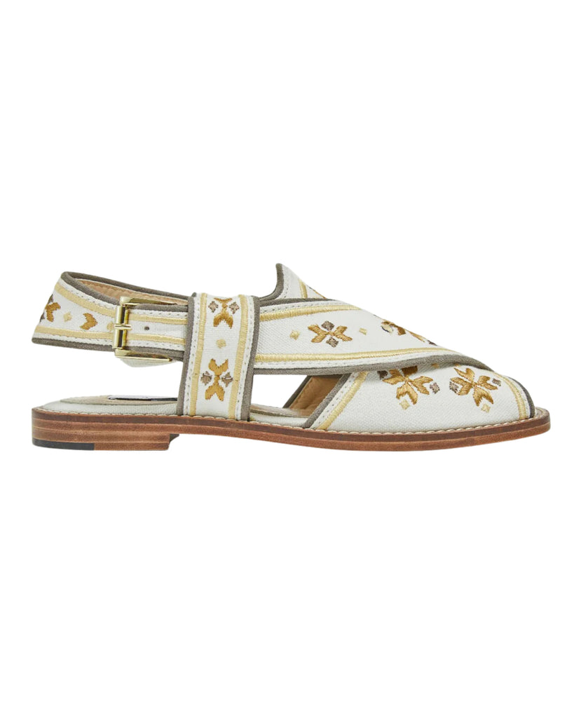 The White & Gold Swati Sandals