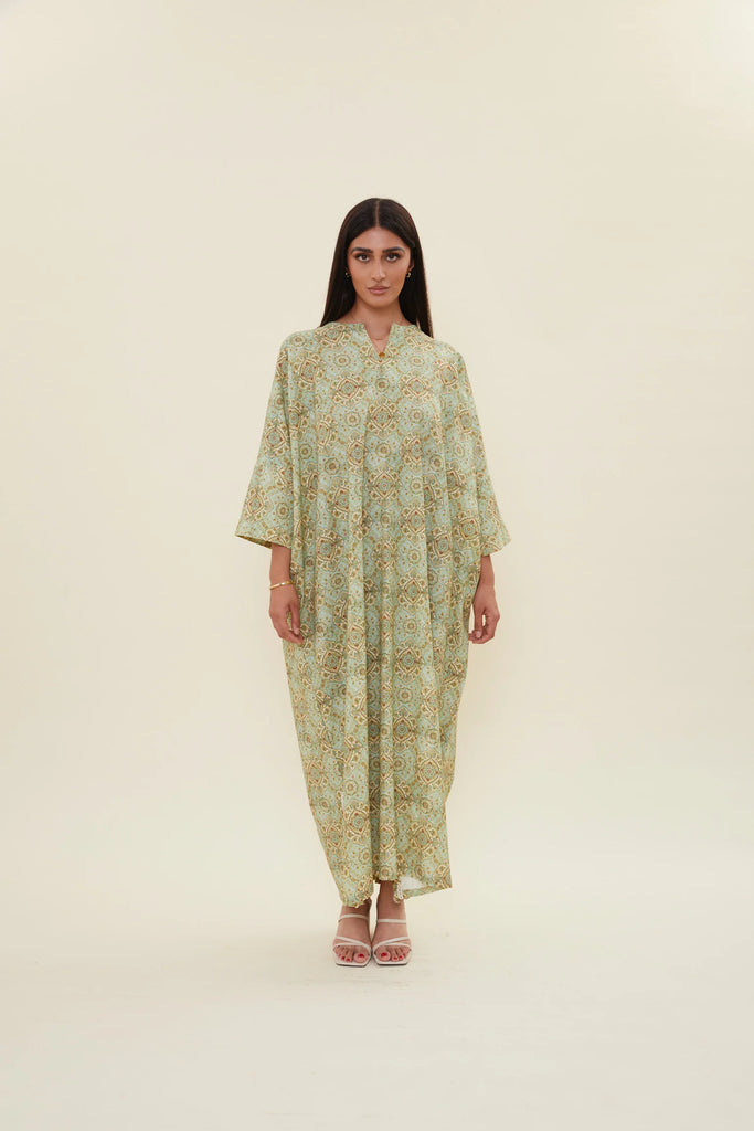 Mint Green Qala Kaftan