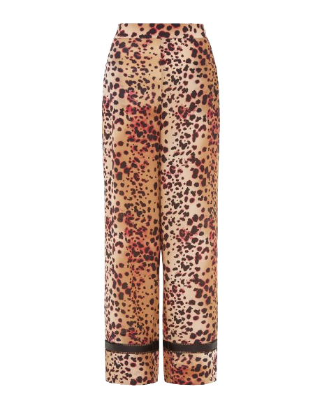 Natural Cheetah Silk Pyjama Trousers