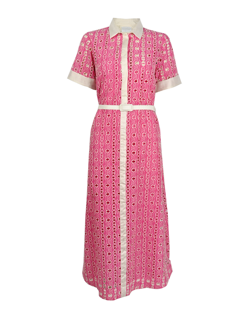 Hot Pink Button-up Dress