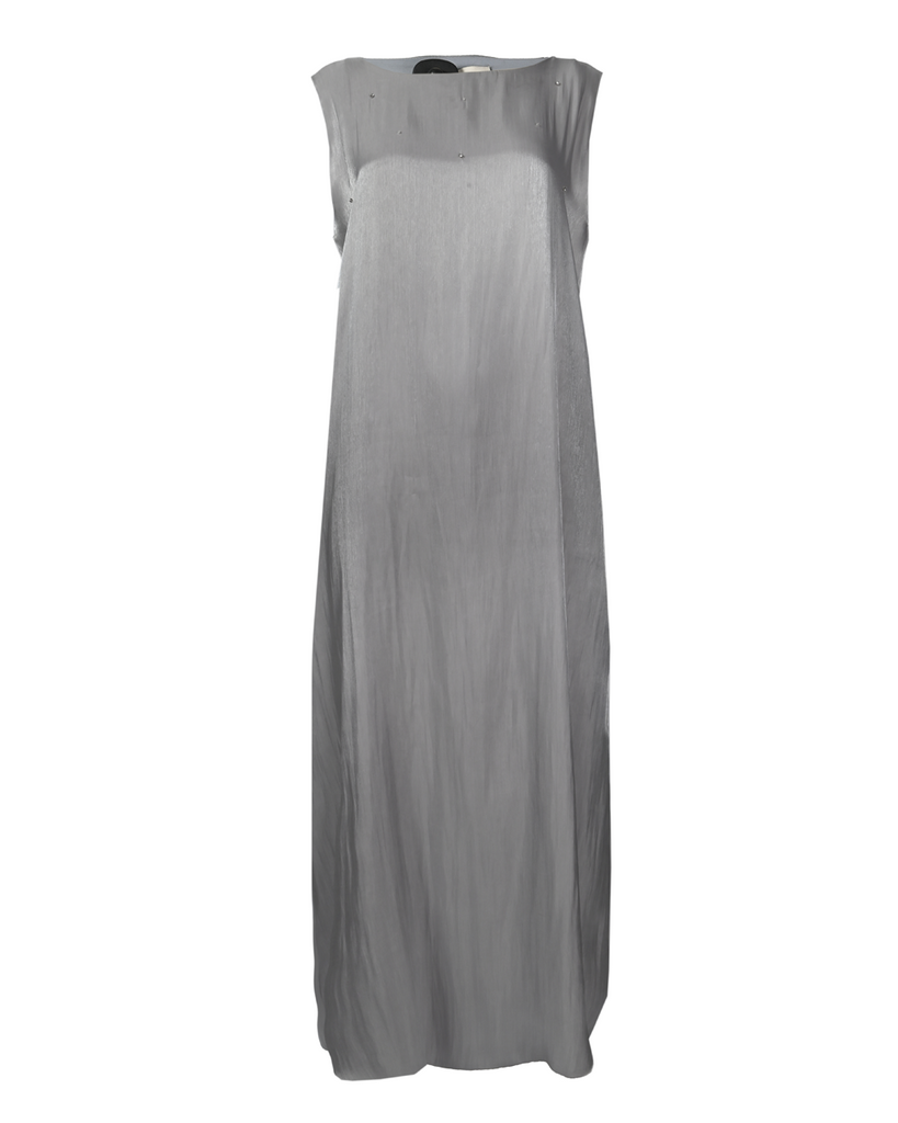 Grey Silk Chiffon Dress