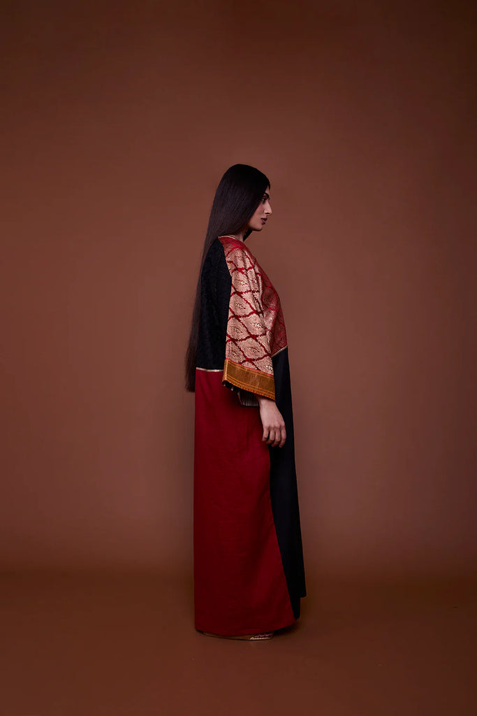 Red & Black Nargis Abaya