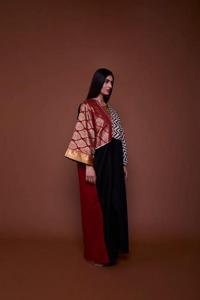 Red & Black Nargis Abaya