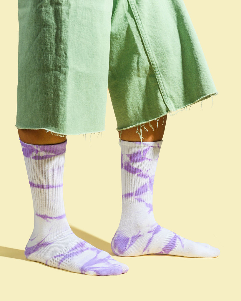 Purple Tie-Dye Socks