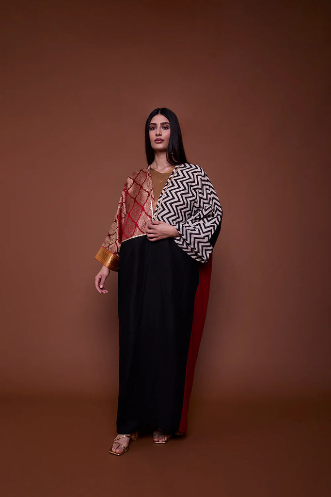 Red & Black Nargis Abaya