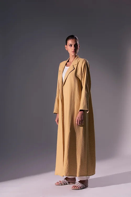 Yellow Blazer Cut Abaya