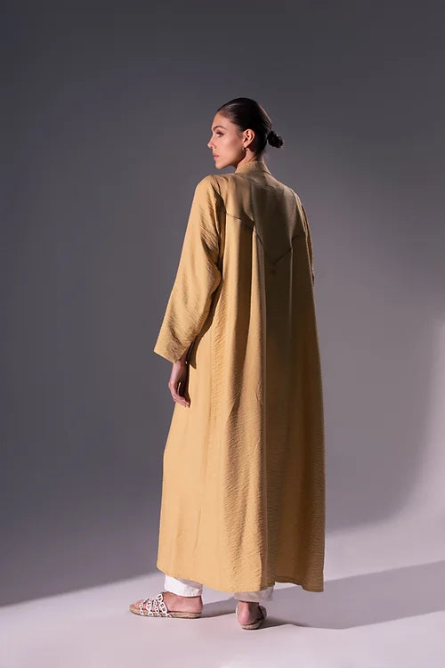 Yellow Blazer Cut Abaya