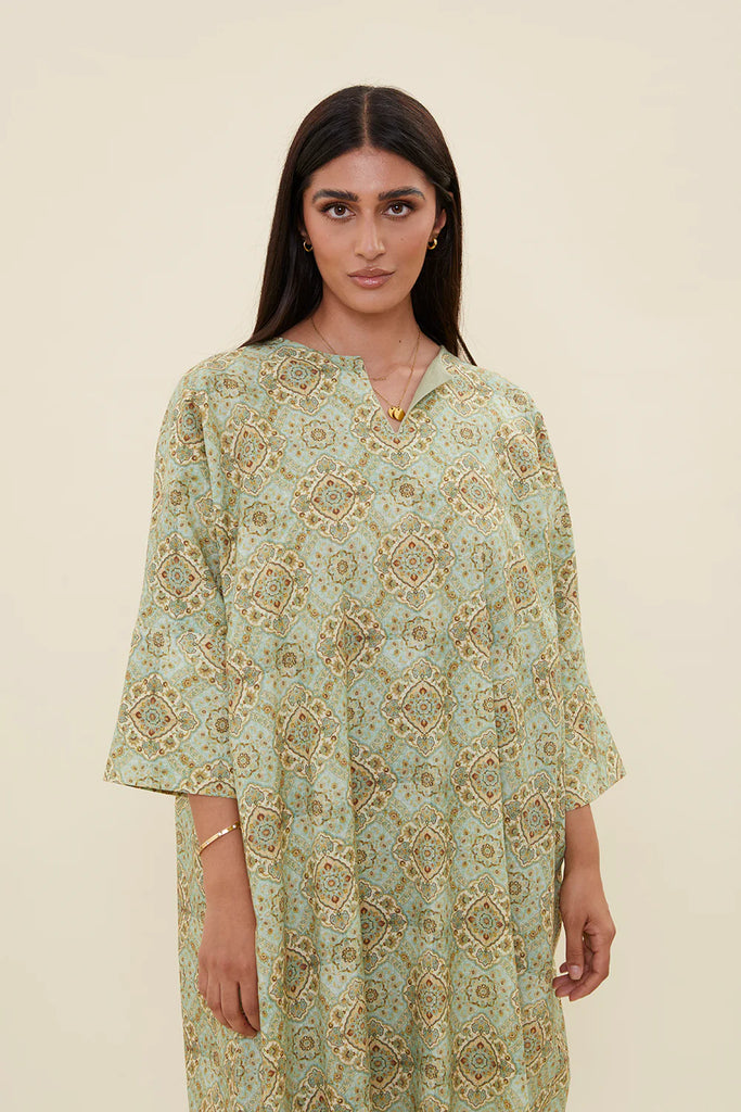 Mint Green Qala Kaftan