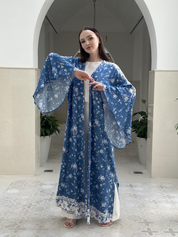 Blue Cotton Abaya