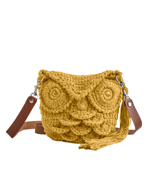 Cumin Cotton Owl Bag