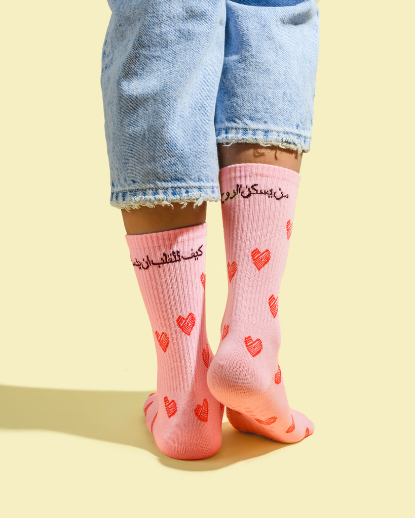 Pink Heart Socks