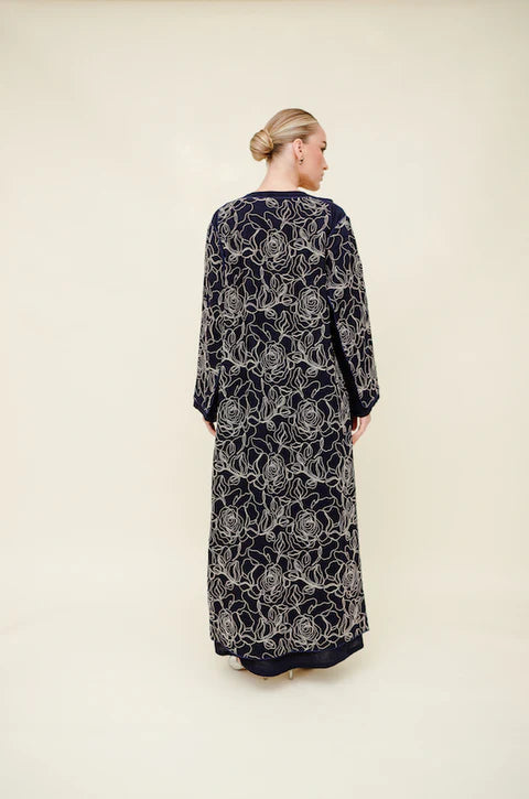Navy Linen Abaya