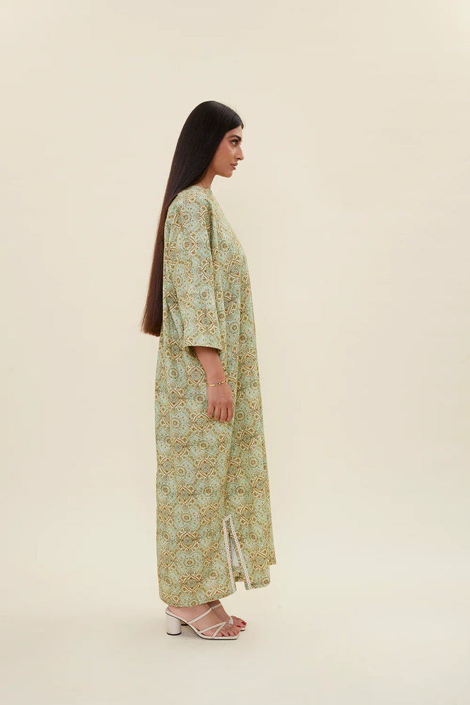 Mint Green Qala Kaftan