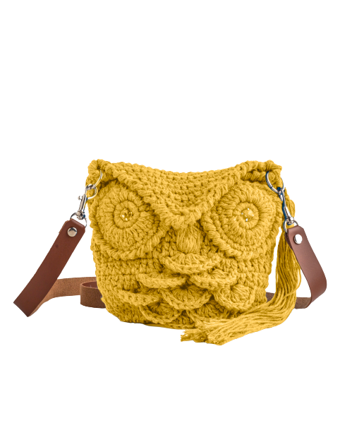 Yellow Cotton Owl Bag