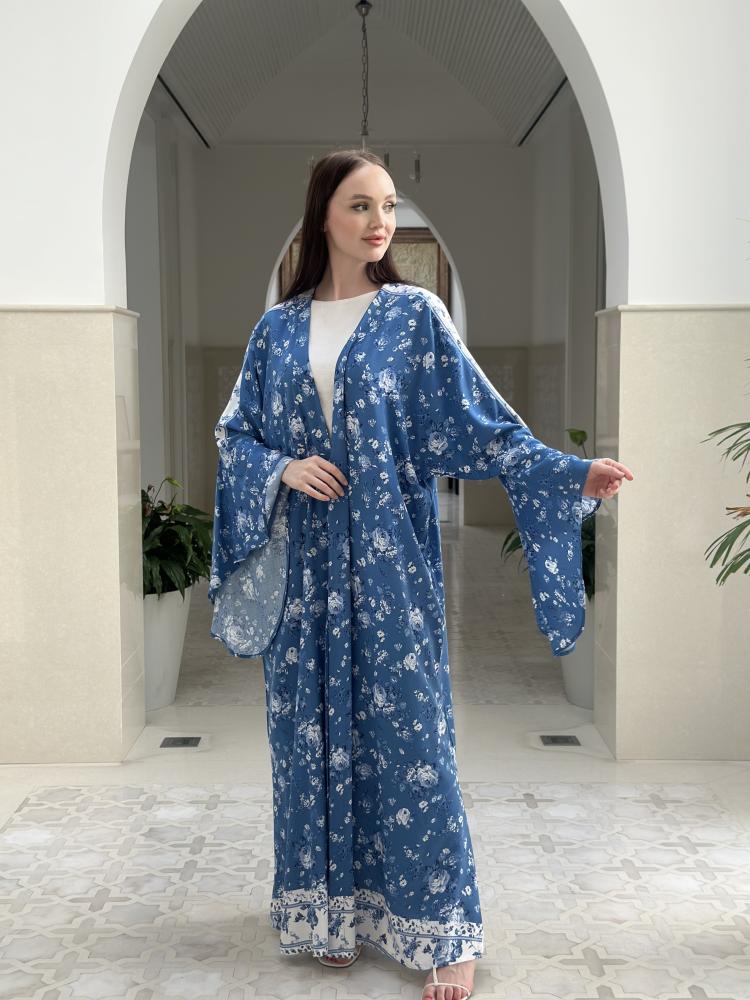 Blue Cotton Abaya