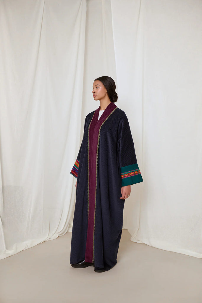 Purple & Khaki Green Ezra Abaya
