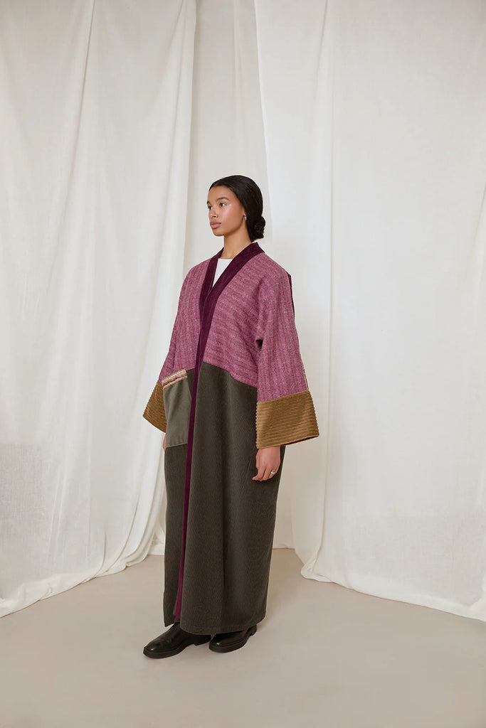 Purple & Khaki Green Saoirse Abaya