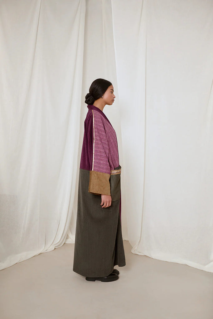 Purple & Khaki Green Saoirse Abaya