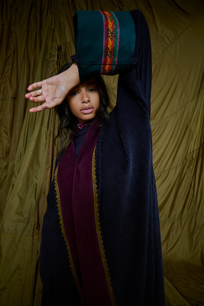 Purple & Khaki Green Ezra Abaya