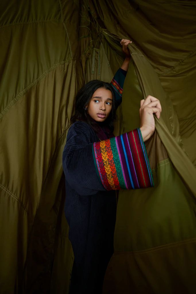 Purple & Khaki Green Ezra Abaya