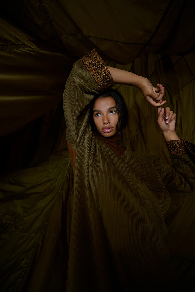 Khaki Green Charlotte Dress