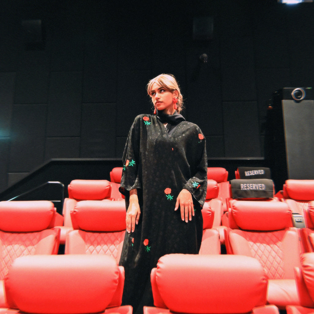 Black Rose Embroidered Abaya