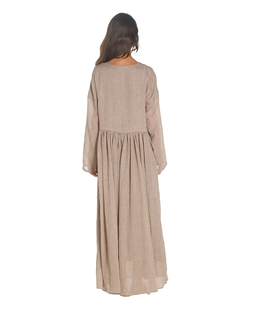 Brown Shams Embroidered Kaftan