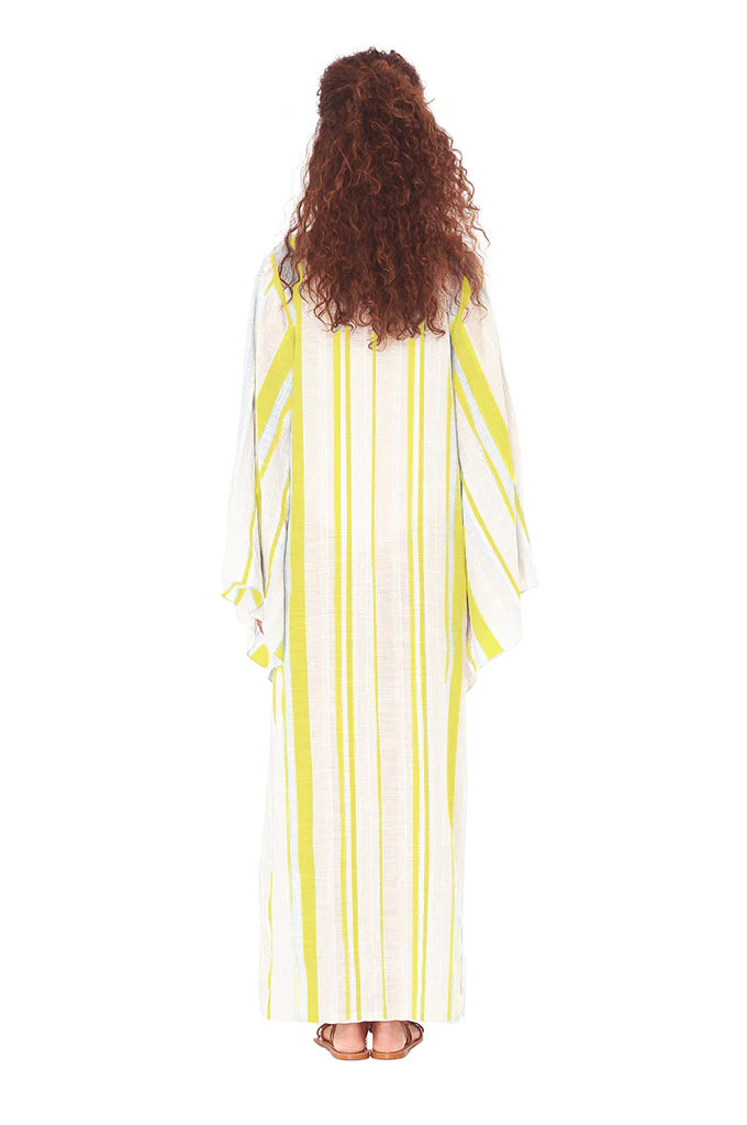 Yellow Striped Mosa Kaftan