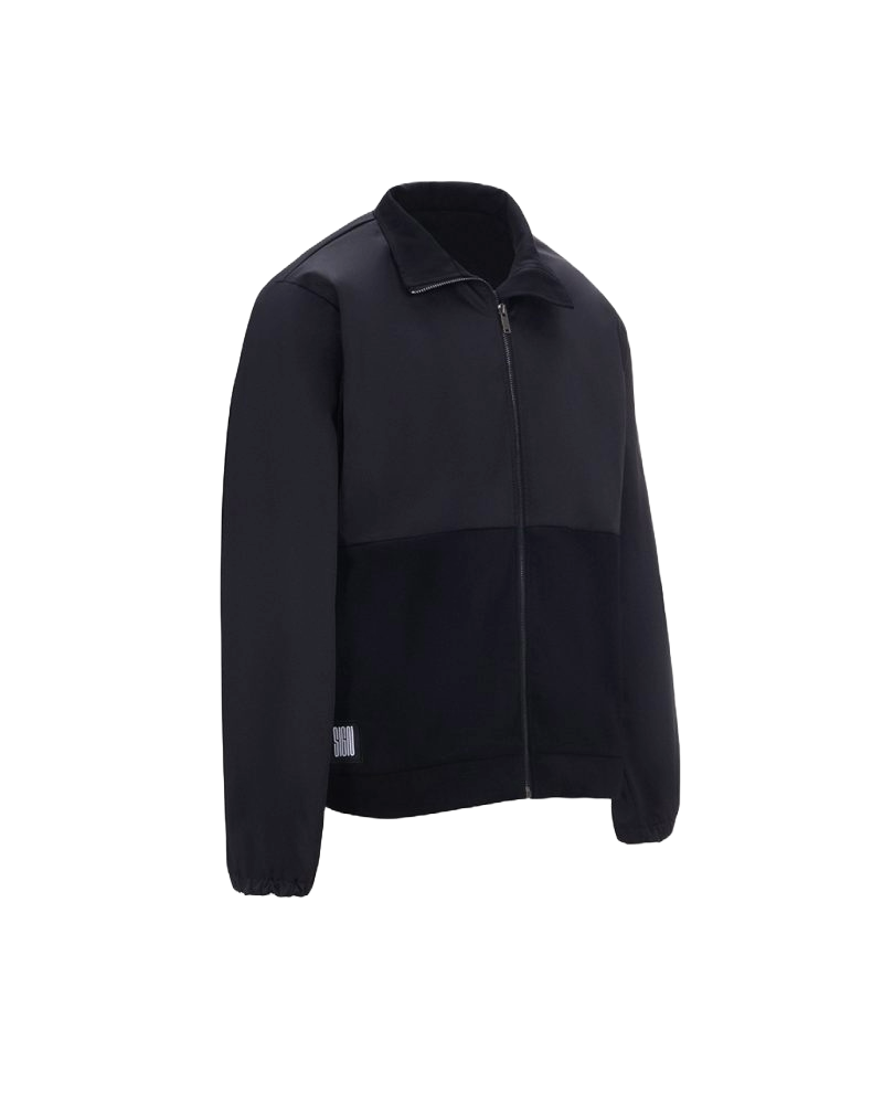 Black Luxe Fusion Bomber Jacket