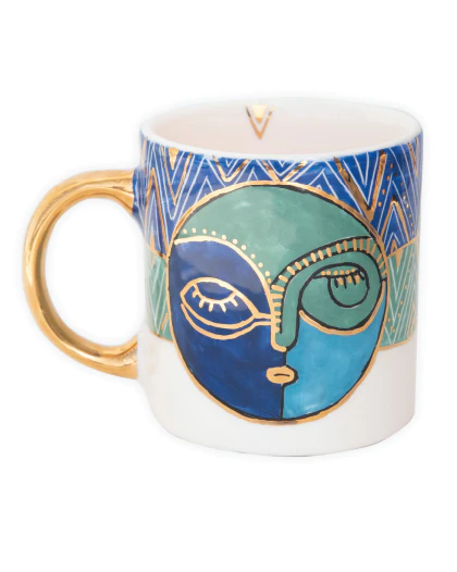 Blue Night Moon Ceramic Mug