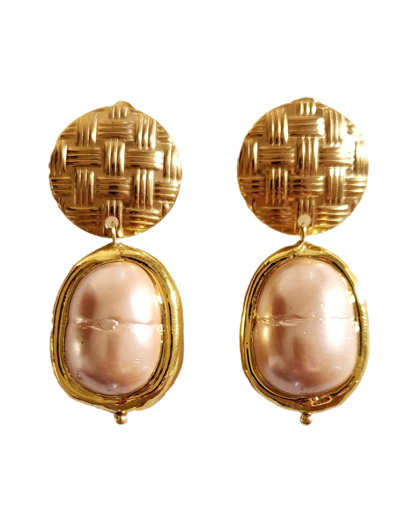 Pink Pearl Earrings